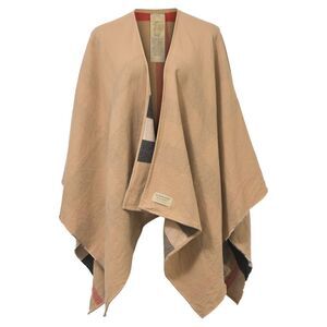 Burberry Charlotte Reversible Poncho Cape in Beige Merino Wool